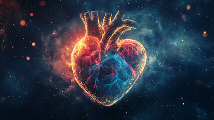 Cosmic Heart: A Fusion of Anatomy and Space
