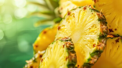 Fresh pineapple on a bright colorful background, tropical exotic fruit.