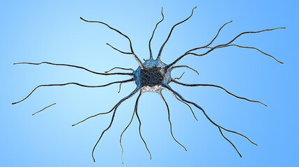 Neuron Cell with Dendrites and Axon