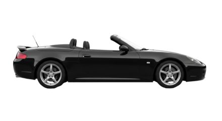 Isolated Black cabriolet car