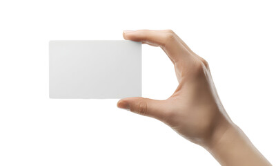 Obraz premium Blank Business Card Mockup Hand Holding a Clean White Card for Design Presentations