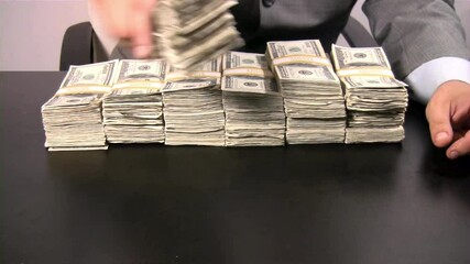 Exchange of services and money in business transaction. financial wealth, money, power, pays, changes currency and business concept. hands holding dollars and give it to another person, close-up. - Powered by Adobe