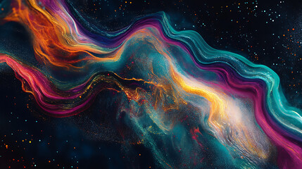 Vibrant Cosmic Swirls in a Dark Space Backdrop