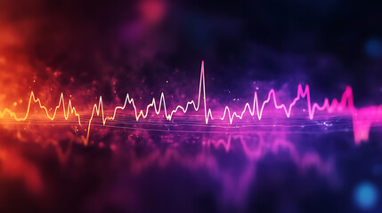 Vibrant Audio Waveform with Gradient Background