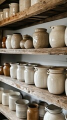shelves lined with ceramic bulk storage jars.