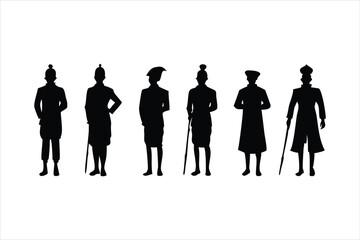 Old West Cowboy and Gentleman Silhouettes - Vintage Western Characters