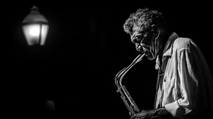 Emotive Street Portrait Jazz Musician