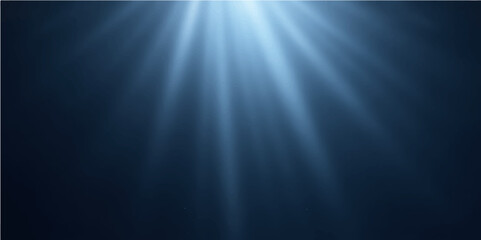 Abstract dark blue background with glowing light streaks and futuristic energy rays