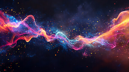 Vibrant Cosmic Waves with Sparkling Particles