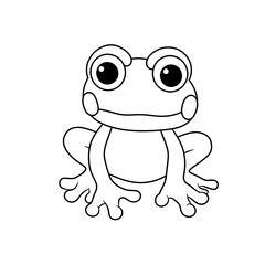 vector frog sitting with a cute appearance