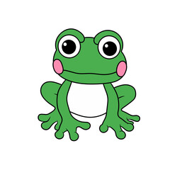 vector frog sitting with a cute appearance