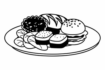 Clean Line Art Plant Based Meal Icons