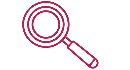 Isolated Red Magnifying Glass Icon