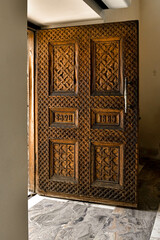 Wooden door. Mother Cathedral of the Armenian Apostolic Church of Etchmiadzin. Vagharshapat, Armavir Province, Armenia

