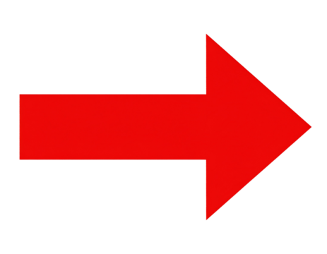 Bold Red Arrow Pointing Right Isolated on White PNG