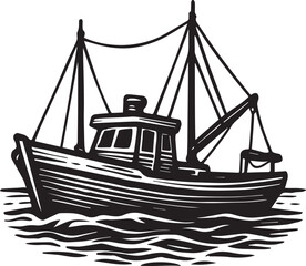 Fishing boat vector illustration