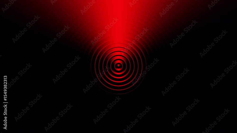 Poster abstract futuristic background animation of dark 3d rings wave motion with glowing red lights, 4k seamless corporate background loop