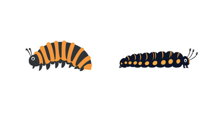 Naklejka premium Caterpillar Vector Graphic Design – Cute Insect Illustration