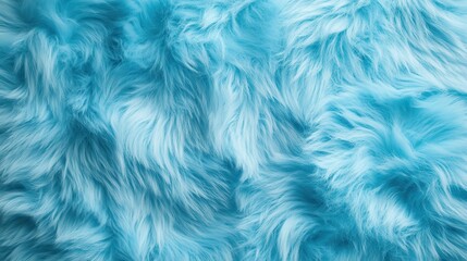 This close-up image showcases a fluffy, vibrant aquamarine fur texture that conveys comfort and warmth, perfect for creative and fashion-oriented visual projects.