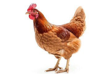 Fototapeta premium Red adult hen chicken poultry animal.
