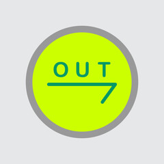 Minimalist Out Arrow Icon on Green Circle Background
