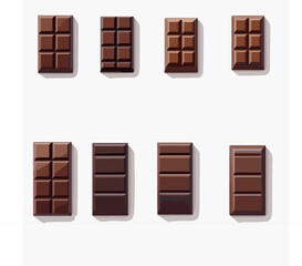 Minimalist Chocolate Bar Vector Collection