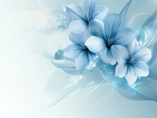 vibrant color picture of elegant soft blue floral background design