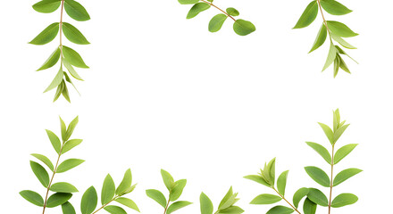Natural green leaves frame PNG for eco friendly designs, botanical visuals, and nature-inspired layouts. en foliage frame PNG with leafy border perfect for organic product design

