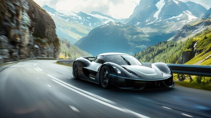 Naklejka premium Futuristic Concept Car Design with Innovative Technology and Aerodynamic Shape