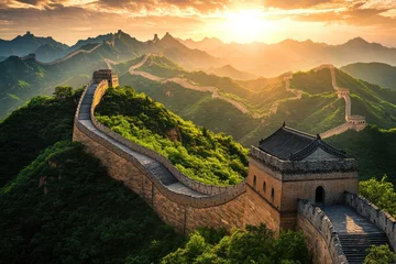 Wanddecoratie Chinese Muur Majestic sunrise over the Great Wall (1)  © Sitti