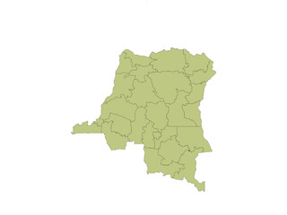 Outline of the map of Democratic Republic of the Congo with regions