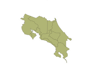 Costa Rica map icon. Costa Rica outline map. Simple icon design. Vector illustration
