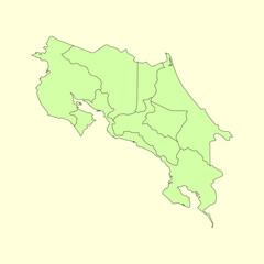 Costa Rica map icon. Costa Rica outline map. Simple icon design. Vector illustration