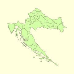 Obraz premium Croatia map icon. Croatia outline map. Simple icon design. Vector illustration