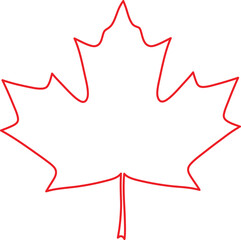 Red Maple Leaf Vector Icon Illustration