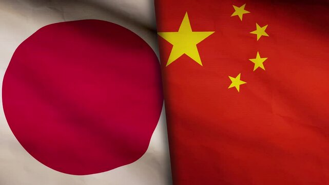 China and Japan flag