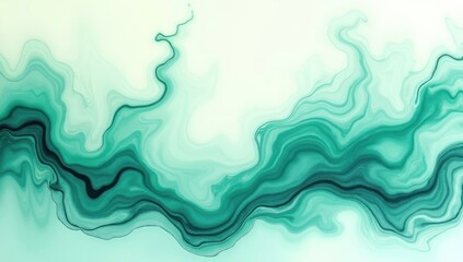 Abstract background, liquid paint, green color. AI generative.