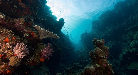 Vibrant Coral Reef Canyon: Underwater Paradise
