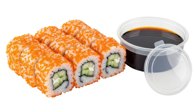 Isolated Sushi Roll Set