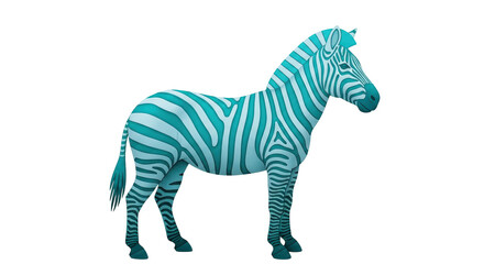 Isolated Blue Zebra Stripped Wild Animal