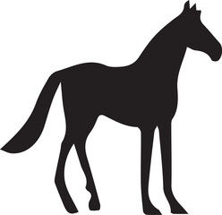 Obraz premium Powerful Horse Silhouette - Rearing Hind Legs Vector Art for Equestrian Logos, Ranch Branding & Western Decor