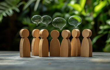 Wooden figures, communication, and discussion