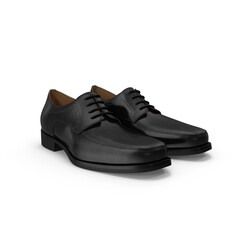 3d Men's Black Leather Oxford Shoes: Formal Footwear , png