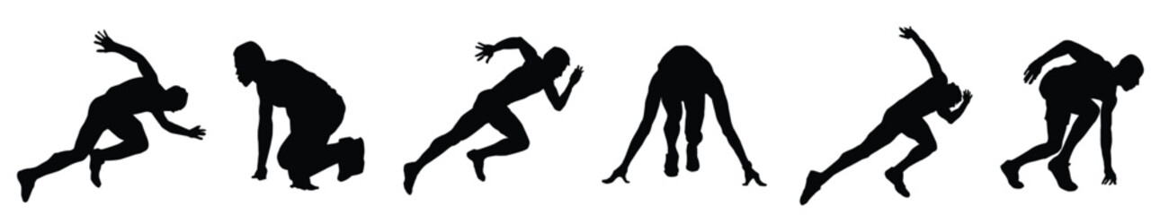 Set of athletics drawing vector