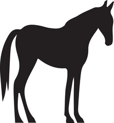 Obraz premium Powerful Horse Silhouette - Rearing Hind Legs Vector Art for Equestrian Logos, Ranch Branding & Western Decor