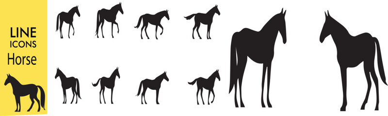 Obraz premium Powerful Horse Silhouette - Rearing Hind Legs Vector Art for Equestrian Logos, Ranch Branding & Western Decor