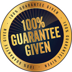Seal badge for 100% Guarantee Given stamp