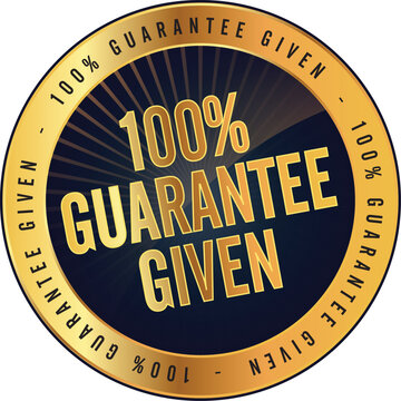 Seal badge for 100% Guarantee Given stamp