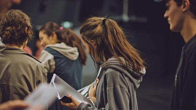 Teenagers Rehearsing in Drama Club Theater Practice