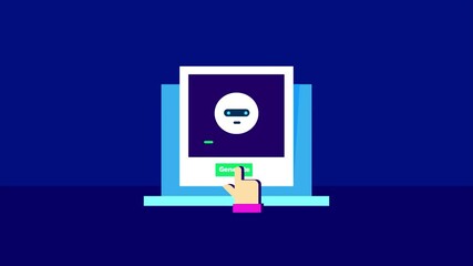 User sends prompt commands to an AI chatbot, generating images and videos with generative AI technology.